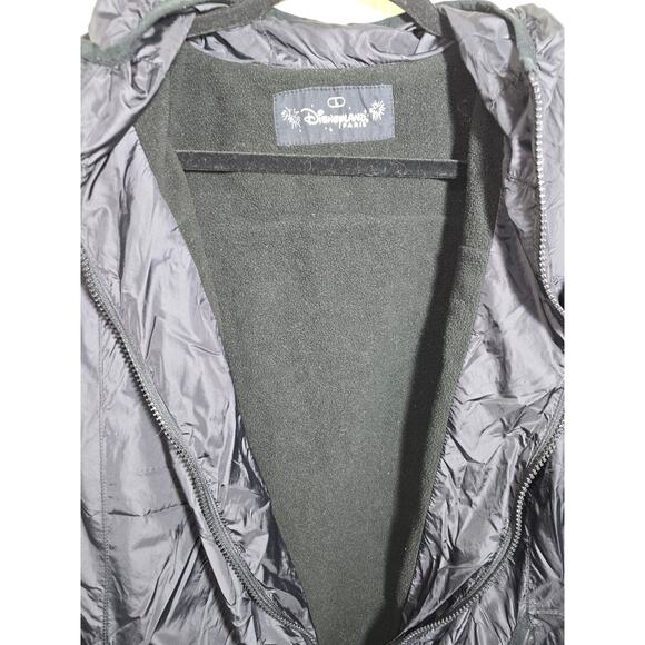 DISNEYLAND PARIS BLACK FLEECE LINED FULL ZIP HOODED JACKET UNISEX ADULT LARGE - Picture 8 of 11